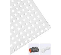 CucCe Perforated Metal Panels Round Clear Perforated Sheet, Plastic Grid Mesh Mat, Window Sill Anti-Leak Matting