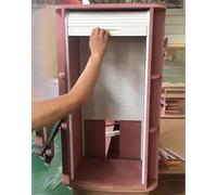 CucCe Retractable Cabinet Door Tambour Door Kitchen Cabinet Kit，Pull-Down Plastic Retractable Closet Doors with Hand Pull & Exposed Track(60x100cm)