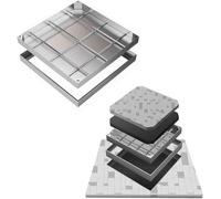 CucCe Square Embedded Manhole Concrete/Cement/Tiles/Marble Septic Tank Lid Cover Square, Rectangular Sewage Manhole Covers(40 * 40cm/15.7 * 15.7in)