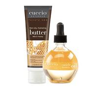 Cuccio Milk and Honey Hydration Essentials, 68ml, Cuticle Oil, and 4oz Butter for Nail Care, Nail Strengthening, Nail Repair, Nail Growth with Jojoba Oil Almond Oi,l and Vitamin E