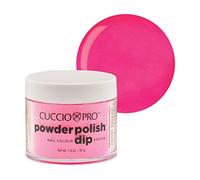 Cuccio Powder Polish - Acrylic Nail Colour Dip System - 45g (1.6oz) Dipping Powder - Bright Neon Pink