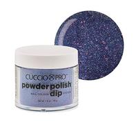 Cuccio Powder Polish - Dip Acrylic Nail Colour Dip System - 45g (1.6 oz) Dipping Powder - Blue with Pink Glitter