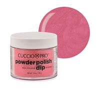 Cuccio Powder Polish - Dip Acrylic Nail Colour Dip System - 45g (1.6 oz) Dipping Powder - Rose with Rainbow Mica
