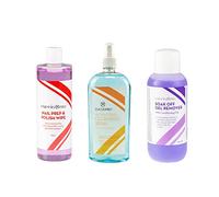 Cuccio Soak Off Trio Kit- 500ml Gel Remover, 480ml Nail Prep & Wipe and 480ml Antibacterial Cleansing Spray, Clear
