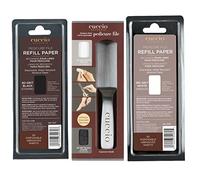 Cuccio Stainless Steel Pedicure File with a 2 pack of 50 white and black refills