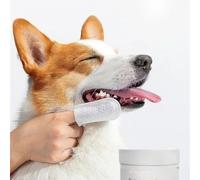 cuchenhuan 500 Counts Disposable Teeth Cleaning Wipes for Dogs & Cats, Remove Bad Breath by Removing Plaque and Tartar Buildup No-Rinse Dog Finger Toothbrush, OPP Bag Packaging