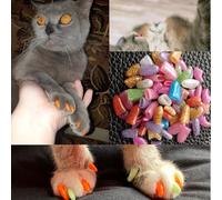 cuchenhuan Mix Color Noctilucent 100pcs Silicone Soft Cat Nail Caps Cat Nail Covers Pet Claw Paws Caps Nail Protector with Adhesive Glue,fit for 1.1-5.5lb Cats (XS)