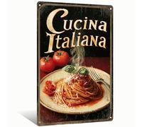 Cucina Italiana Vintage Metal Tin Sign Kitchen Decor Italian Food Wall Art Decor Funny Bar Cafe Restaurant Home Decor 8x12 Inch (25142)