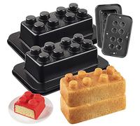 CucinaPro Brick Building Cake Pan Mold, 2 Pack- Build, Decorate, Stack 9" 3D Shaped Cakes - Adult Birthday Parties, Special Occasion or Celebration Gift, Easy to Use NonStick Oven Bakeware