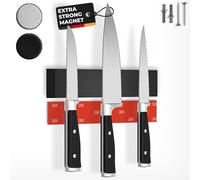 CUCINO Magnetic Knife Rack - Includes Self-Adhesive Magnet Strip - Easy to Install - Made of Stainless Steel, 25 cm