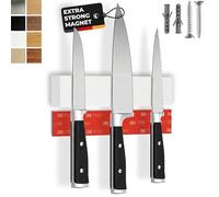 CUCINO Self-Adhesive Magnetic Knife Strip - Comparison Winner with Extra-Strong Magnet - Easy Installation with 3M Adhesive Tape, No Drilling, White Rubber, 25 cm