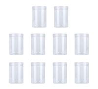 Cucioki 10 Pcs 500Ml Food Jar Sealed Transparent Plastic Kitchen Can Snacks Containers with Lid for Candy Cookies Scented Tea