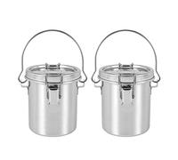Cucioki 2 Pack Artist Portable Painting Brush Washing Bucket Wash Pen Pot Stainless Steel Watercolor Oil Paint Brush Washer