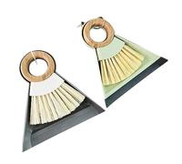 Cucioki 2 Piece Mini Broom Dustpan Set Wood Color & White PP+PET Desktop Cleaning Brush Broom Household Desktop Small Dustpan Garbage Shovel