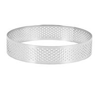 Cucioki 4 Pcs Circular Porous Tart Ring Bottom Tower Pie Cake Mould Heat- Perforated Cake Mousse Ring,10cm