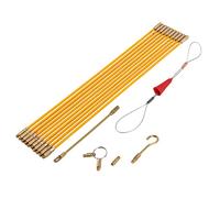 Cucioki Rods Fish Tape 10.83FT Fiberglass Electrical Cable Threader Running Puller in Case 10Rods x 33cm