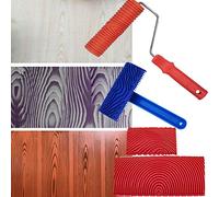 Cucioki Wood Grain Tools, 4Pcs Wood Grain Roller Painting Tools Texture Pattern with Handles Texture Tool Paint,for Wall Room