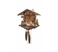 Engstler Cuckoo Clock Black Forest house with moving wood chopper EN 4581
