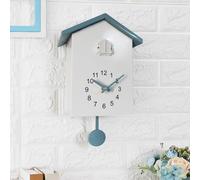 Cuckoo Clock, Cuckoo Wall Clock, Natural Bird Voices Or Cuckoo Call, Design Clock Pendulum, Bird House, Vintage Wall Clocks With Birds Call (White+Grey)