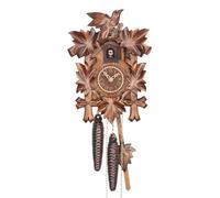 Cuckoo Clock Five leaves with bird, 1 day running time, walnut
