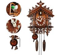 Cuckoo Clock, Handcrafted Wooden Cuckoo Clock with Working Bird, Wall Clock with Volume Control, Traditional Antique Quartz Wall Clock Living Room, Kitchen, Cafe, Office Decoration