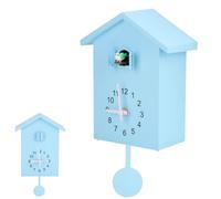 Cuckoo Clock, Pendulum Wall Clock Cuckoo Clock with Working Bird Blue Swing Bird Wall Clock with Sound Timed Alarm for Home Bedroom Decor