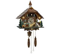 Cuckoo Clock Wall Decor, Animated Scene, 12 Melodies, Volume Control, Night Mode, Black Forest Style Retro Handcrafted Wooden Chalet, Traditional Rustic Home Decoration, Gift for Family
