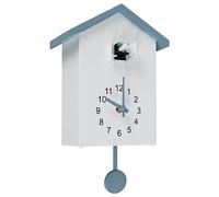 Cuckoo Clock with Chimer Minimalist Cuckoo Sound Clock with Pendulum Delicate Cuckoo Clock Bird House Battery Powered Cuckoo Wall Clock Decor for Wall Art Home Living Room Kitchen Office(grey top)