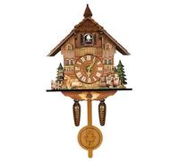 Cuckoo Clock With Working Bird Cuckoo Clock with Working Bird, Wooden Vintage House Cuckoo Clocks, Hanging Pendulum Wall Clock, Adjustable Bird Clock with Button