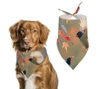 Cuckoo Couple Dog Bandanas for Feeding Grooming, Triangle Pet Bibs Washable Pets Scarf for Cats & Dogs