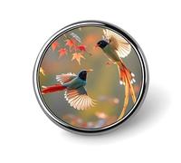 Cuckoo Couple Round Badge for Men Women, Durable & Stylish Lapel Pins, Lightweight Metal Badges for Shirts, Jackets, Hats