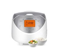 CUCKOO CR-0632F | 6-Cup (Uncooked) Micom Rice Cooker | 9 Menu Options: White Rice, Brown Rice & More, Nonstick Inner Pot, Made in Korea | White/Grey