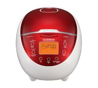 CUCKOO CR-0655F Micom Rice Cooker & Warmer, 6 Cups, LCD-Display 11-Menu Options, Turbo, Mixed, and Brown/GABA, Porridge, Steam MultiCook, My Mode, 16-Various Cooking Methods, Plastic, Red/White