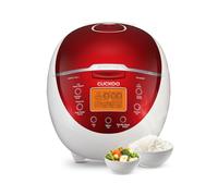 CUCKOO CR-0655F Micom Rice Cooker & Warmer, 6 Cups, LCD-Display 11-Menu Options, Turbo, Mixed, and Brown/GABA, Porridge, Steam MultiCook, My Mode, 16-Various Cooking Methods, Plastic, Red/White