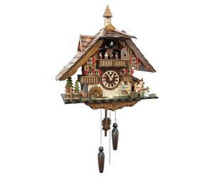 Cuckoo Palace LARGE German Cuckoo Clock - The Seesaw Mill Chalet with quartz movement with MOVING SEESAW