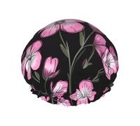 cuckoo pattern Women's shower cap, waterproof, reusable, with washable elastic cord, suitable for long hair and braids, ideal for showering.