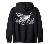 Cuckoo Wasp Line Art Entomologist Zip Hoodie