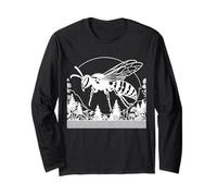 Cuckoo Wasp Line Art Entomology Design Long Sleeve T-Shirt