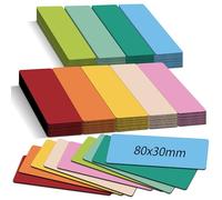 Cucoller Magnetic Strips Writeable - 8 x 3 cm Pack of 45 Magnetic Signs for Labelling & 1 Marker - 9 Colours Wipeable Magnets for Kanban Board, Whiteboard & Blackboard