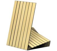 CUCOS Peel and Stick Wood Slat Wall Panels 12"x24" PVC 3D Acoustic Wall Panels, Self Adhesive Decorative Wall Panels for Accent Wall Living Room Bedroom Office, Not Real Wood