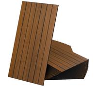 CUCOS Peel and Stick Wood Slat Wall Panels 12"x24" PVC 3D Acoustic Wall Panels, Self Adhesive Decorative Wall Panels for Accent Wall Living Room Bedroom Office, 20 Pack-Not Real Wood