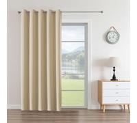 CUCRAF 1 Panel Blackout Curtain Thermal Insulated Eyelet Blackout Curtains for Bedroom/Living Room/Nursery, Light Beige