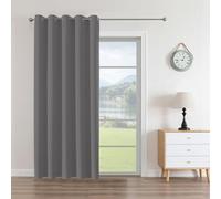 CUCRAF 1 Panel Blackout Curtain Thermal Insulated Eyelet Blackout Curtains for Bedroom/Living Room/Nursery, Light Grey