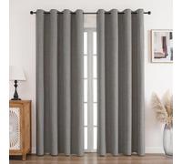 CUCRAF 100% Blackout Curtains Charcoal Grey 90 Inch Drop 2 Panels Soft Texture Energy Saving Sun Blocking Thermal Eyelet Curtains for Bedroom Living Room 90 X 90 Inch
