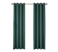 CUCRAF 100% Blackout Curtains Dark Green 72 Inch Drop 2 Panels Soft Texture Energy Saving Sun Blocking Thermal Eyelet Curtains for Bedroom Living Room 52 X 72 Inch