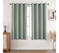 CUCRAF 100% Blackout Curtains Grayish green 54 Inch Drop 2 Panels Soft Texture Energy Saving Sun Blocking Thermal Eyelet Curtains for Bedroom Living Room 46 X 54 Inch