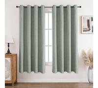 CUCRAF 100% Blackout Curtains Grayish green 78 Inch Drop 2 Panels Soft Texture Energy Saving Sun Blocking Thermal Eyelet Curtains for Bedroom Living Room 52 X 78 Inch
