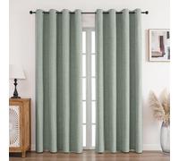 CUCRAF 100% Blackout Curtains Grayish green 84 Inch Drop 2 Panels Soft Texture Energy Saving Sun Blocking Thermal Eyelet Curtains for Bedroom Living Room 52 X 84 Inch