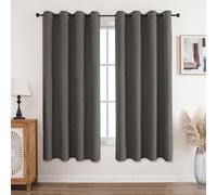 CUCRAF 100% Blackout Curtains Grey 72 Inch Drop 2 Panels Soft Texture Energy Saving Sun Blocking Thermal Eyelet Curtains for Bedroom Living Room 66 X 72 Inch