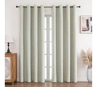 CUCRAF 100% Blackout Curtains Light Beige 108 Inch Drop 2 Panels Soft Texture Energy Saving Sun Blocking Thermal Eyelet Curtains for Bedroom Living Room 52 X 108 Inch
